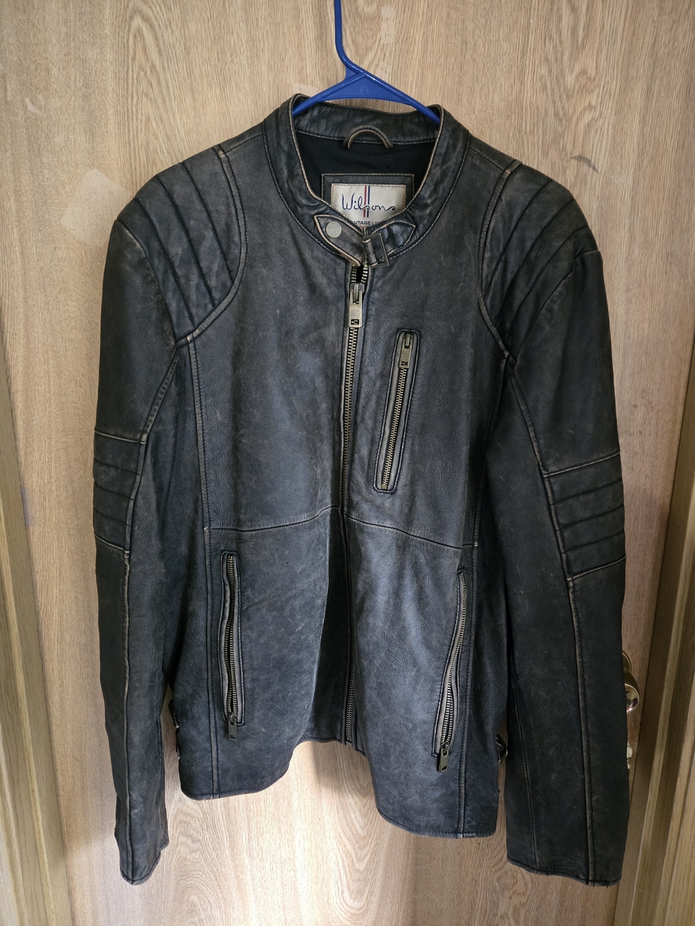 Wilson Men's Genuine Leather Moto Jacket